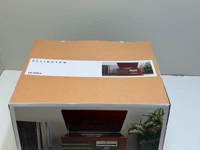 Ellington Bluetooth Record Player with 3-Speed Turntable, FM Radio, CD Player