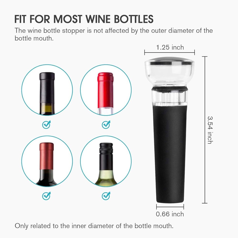 4 Pack Vacuum Wine Stoppers Reusable Silicone Seal