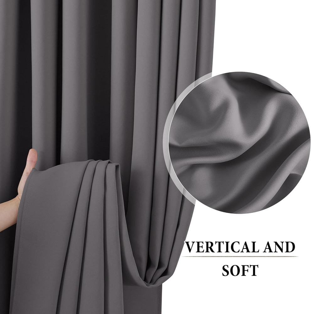 Room Divider Curtains with Flexible Ceiling Track Wall Mount&Ceiling Mount, Blac