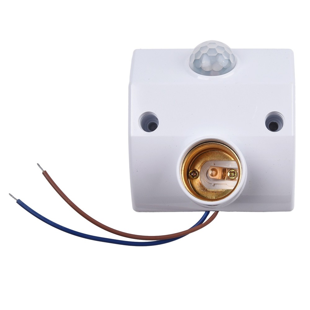 AC110-240V Flame Retardant PC Infrared Sensor Lamp Cap Sensor E27 Screw Socket
