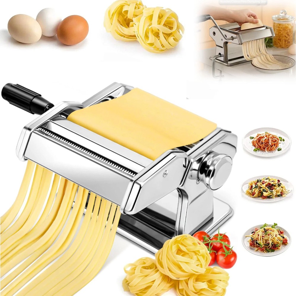 Stainless Fresh Pasta Maker Roller Machine for Spaghetti Noodle Kitchen Tool US