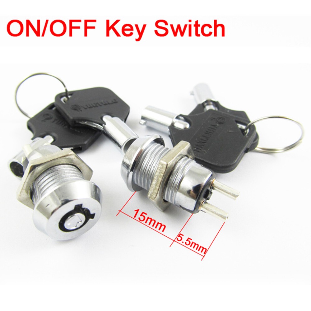 5pcs Key Ignition Switch ON/OFF Lock Switch Plastic handle 10.5x19mm #506
