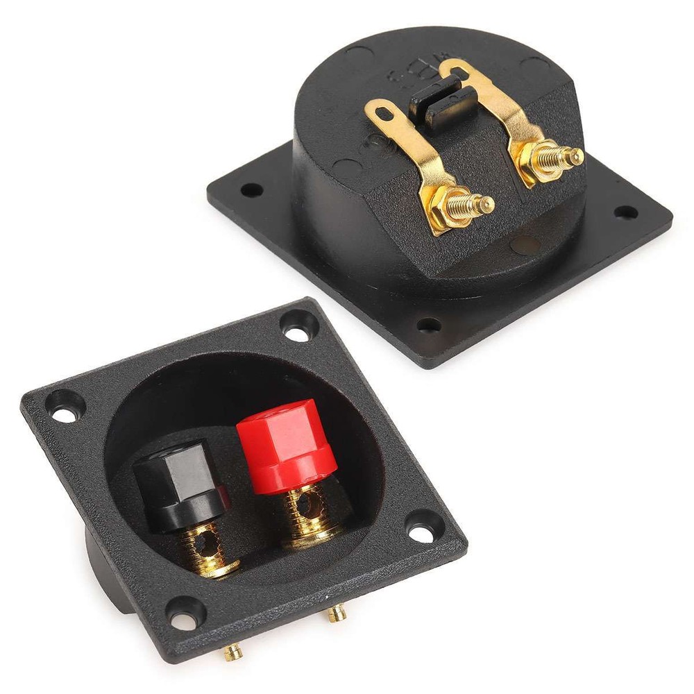 2Pcs Square Subwoofer Speaker Box Terminal Cup Spring Connector Sub Plug Box NEW