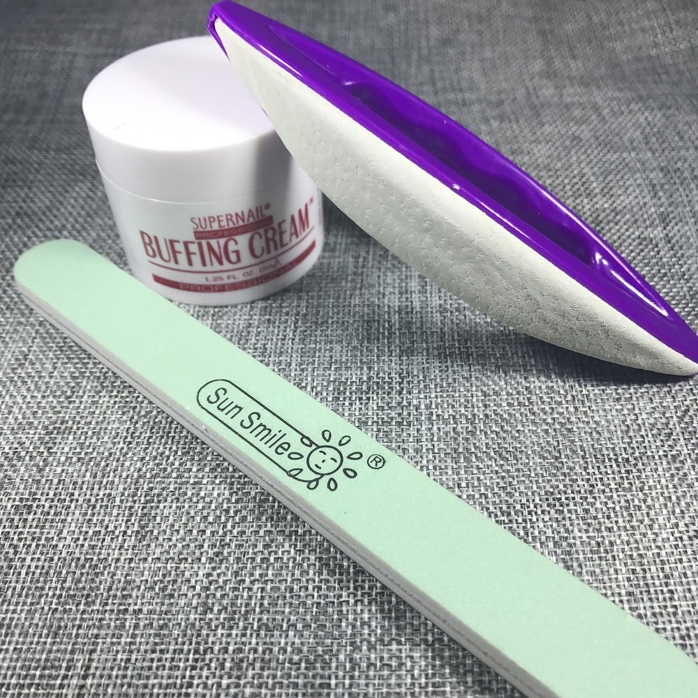 Joligel Manicure Polishing Kit, Buffing Cream + Leather Buffer + 3 Piece Set