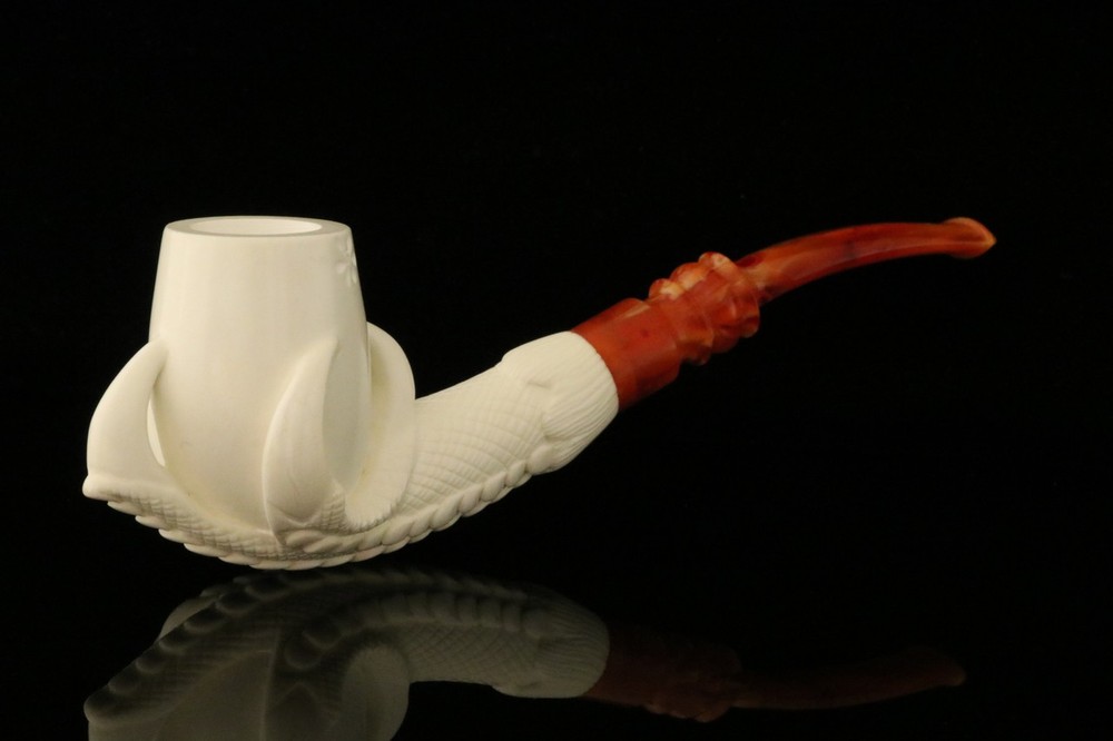 srv - Eagle's Claw Block Meerschaum Pipe with fitted case M3894