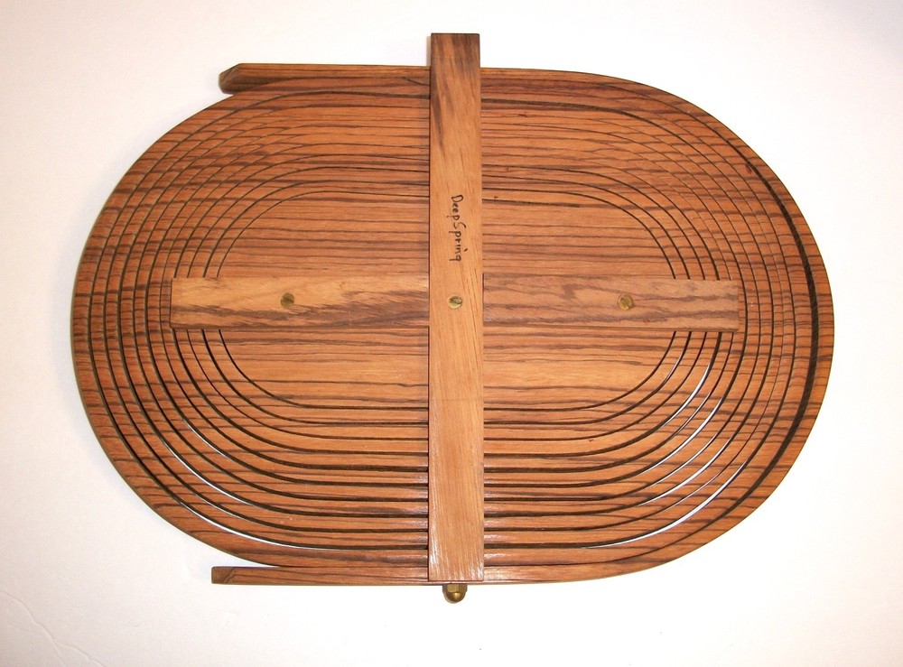 Deep Spring Studio Signed Basket Collapsible Wood Trivet/Fruit