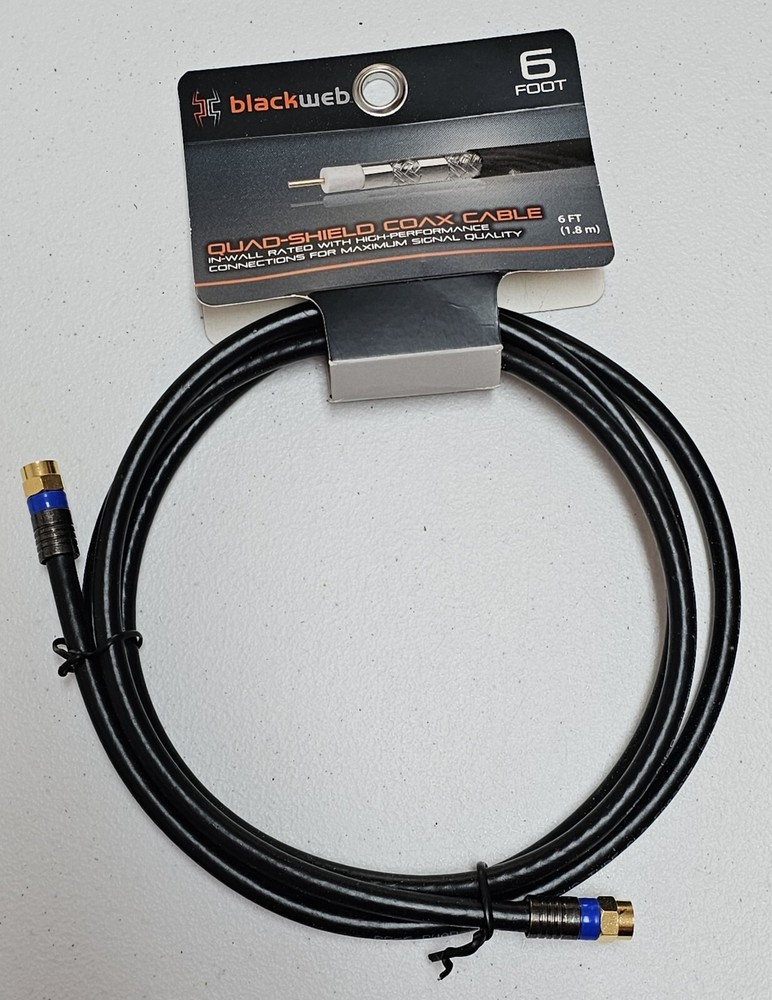 Blackweb Quad-Shield Coaxial Cable, 6' M22D