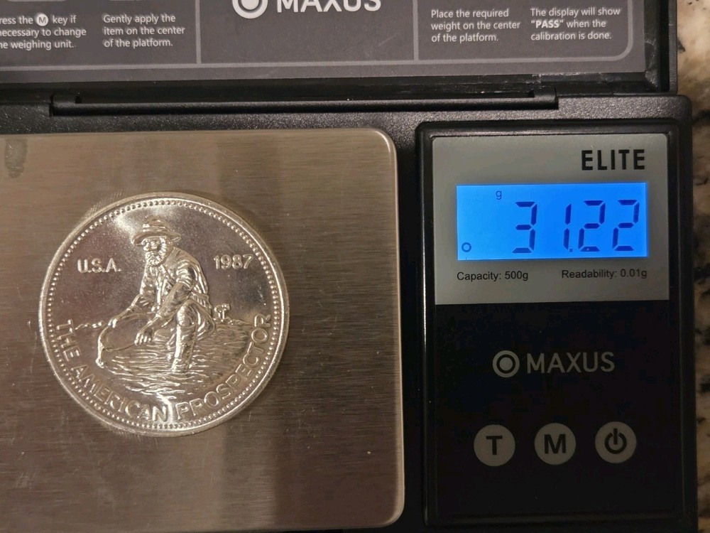 1987 1 oz Silver Round - Engelhard Prospector (Eagle Reverse)