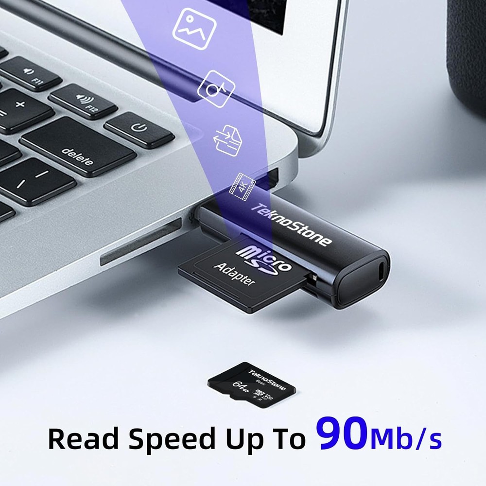 Basic 128GB Micro SDXC Memory Card with Adapter Up to 90MB/s Read Speed U3 V30 A