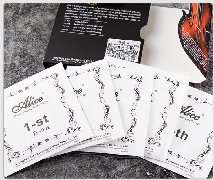 Alice A747 Professional Violin String Set, E-A-D-G + Extra E String - Full Size