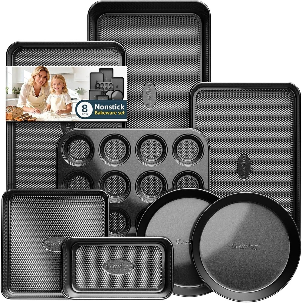 Baking Pans Set 8-Piece Bakeware Sets Baking Sets Cooking Nonstick Oven Pan Set