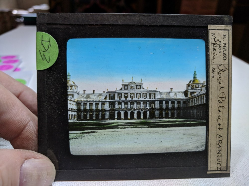 HISTORIC Glass Magic Lantern Slide EKI SPAIN ROYAL PALACE ARANJUEZ