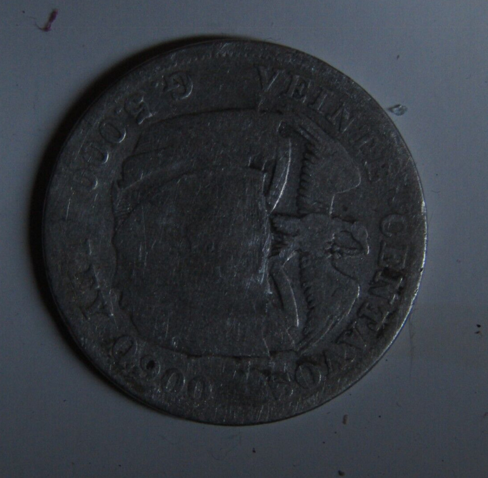 COLOMBIA - 1914 SILVER 20 CENT COIN