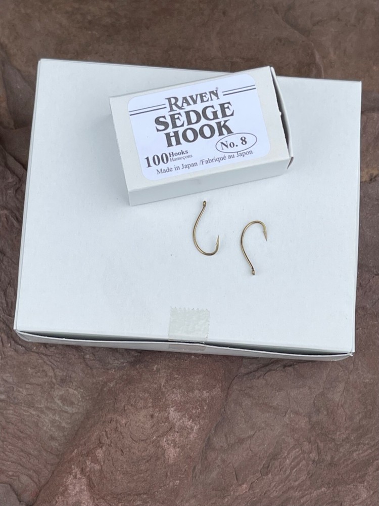 Raven Sedge Hooks, Size # 8, Box of 100