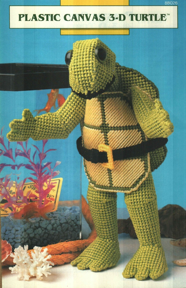 NEW PLASTIC CANVAS 3-D TURTLE 12" ANNIE'S ATTIC DIGEST SIZE PATTERN LEAFLET