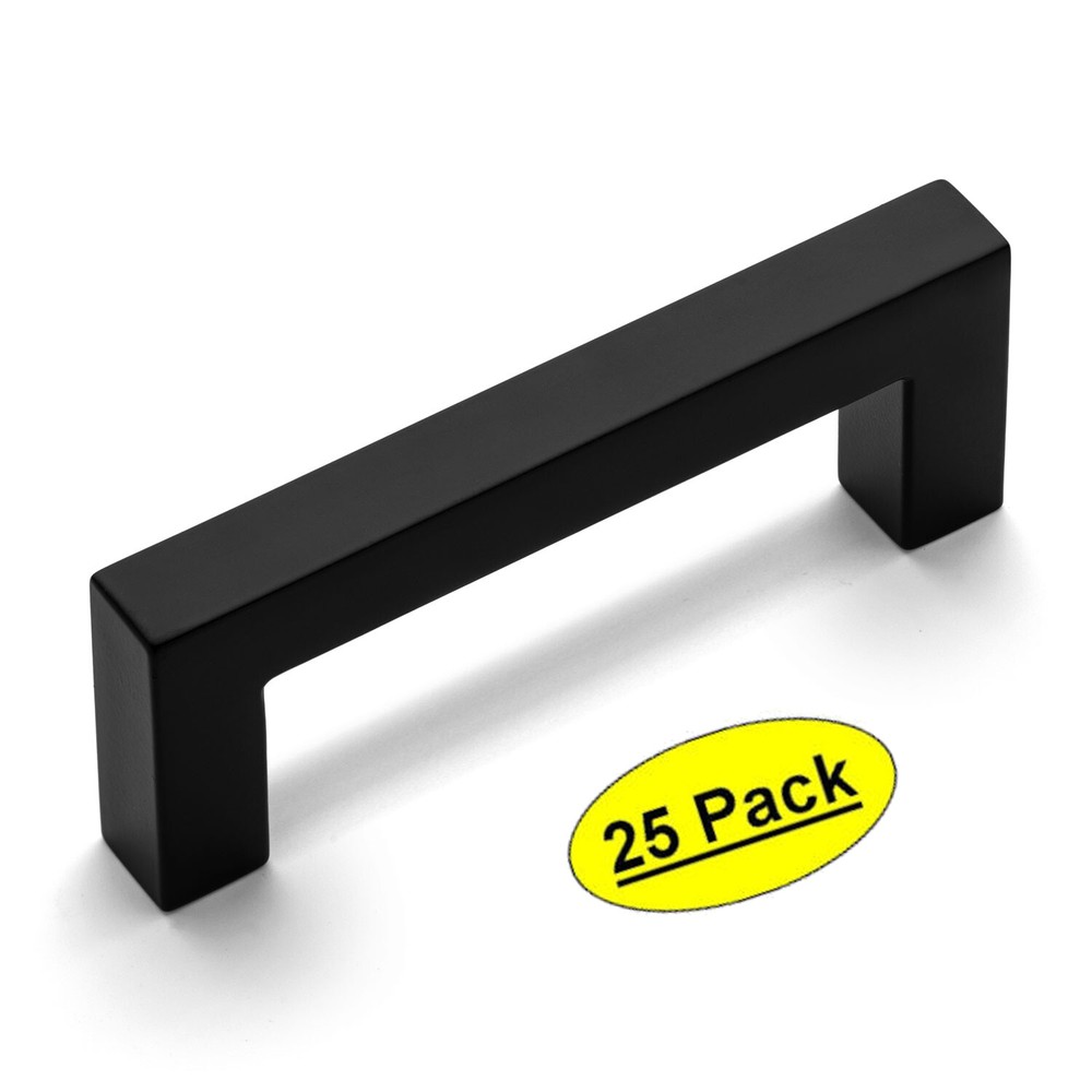 *25 Pack* Cosmas Cabinet Hardware Flat Black Modern Handle Pulls #14777-64FB