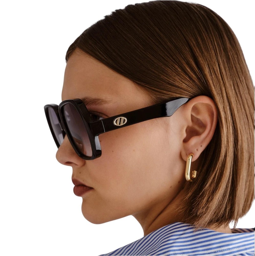 Le Specs Polydisco Sunglasses | Oversized Acetate, Square, Grey Gradient Lens