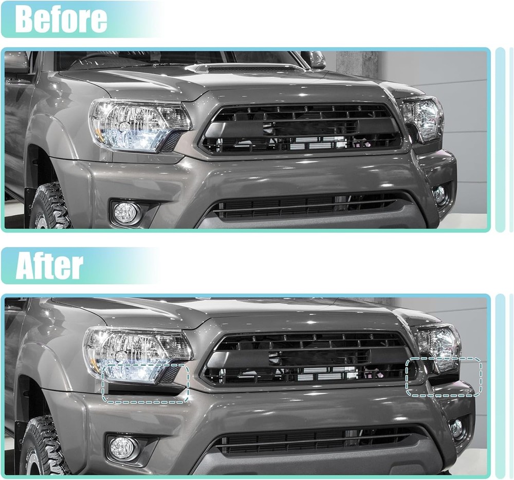 Pair Front Lower Headlight Bumper Grille Filler Driver Passenger Side for 2012-2