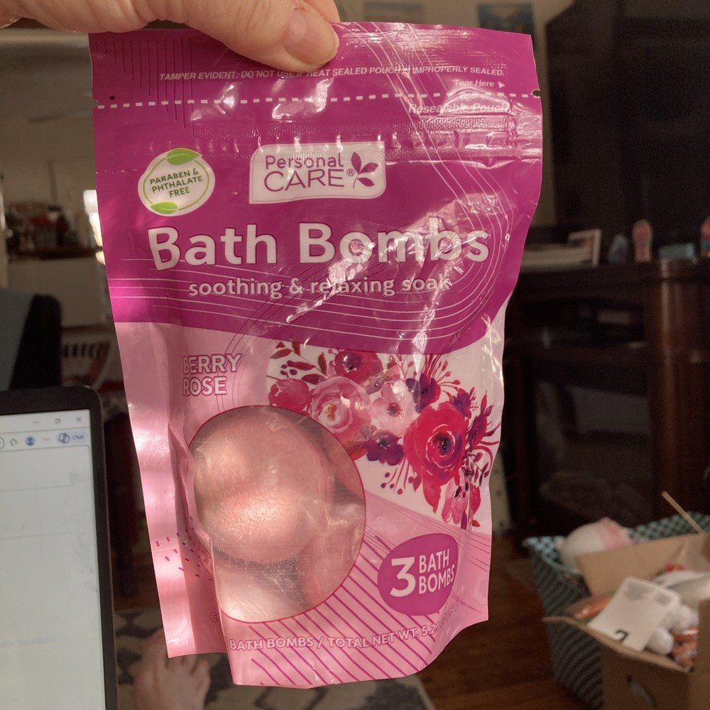 NEW- BERRY ROSE Bath Bombs-Package Contains 3 Bath Bombs