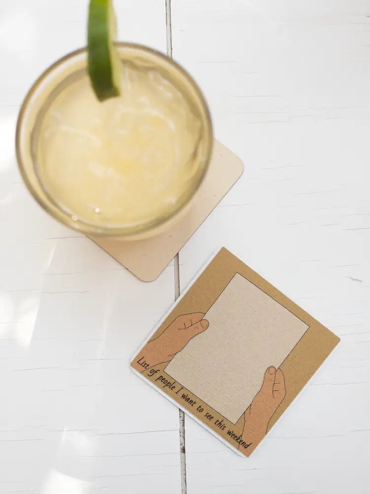 Handmade Coaster: Weekend Guest List