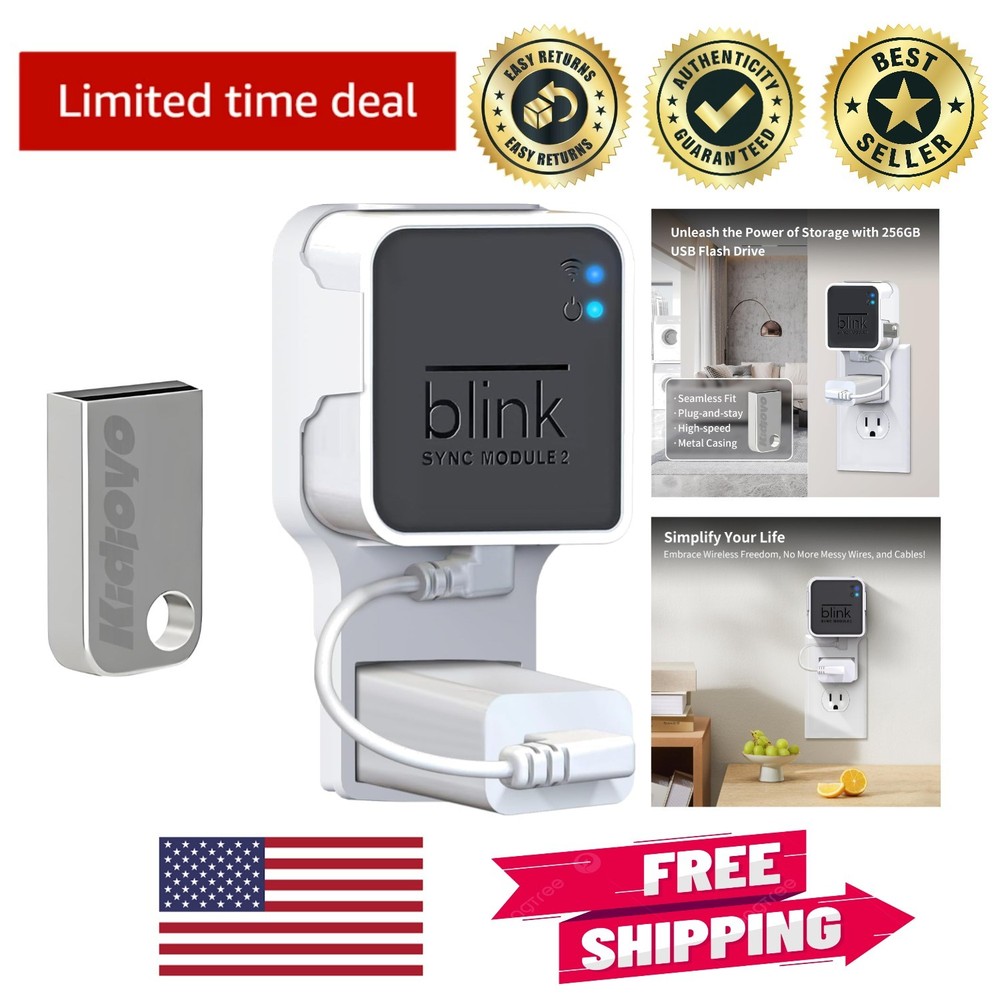 Space-saving 256GB Flash Drive & Wall Mount for Blink Security Cameras - 1 Pack