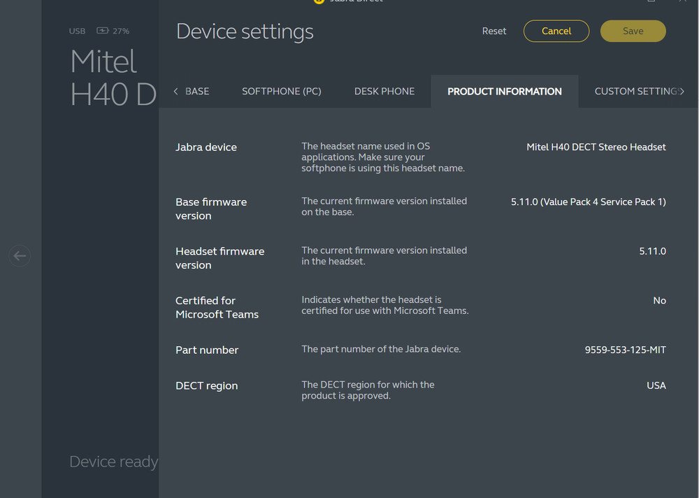 NEW Mitel Branded Jabra Evolve2 40 - USB-A, UC Stereo