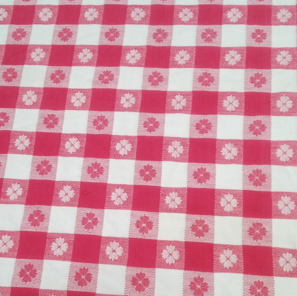 Pink White Check Plaid Rectangular Cloth Tablecloth Classic Style