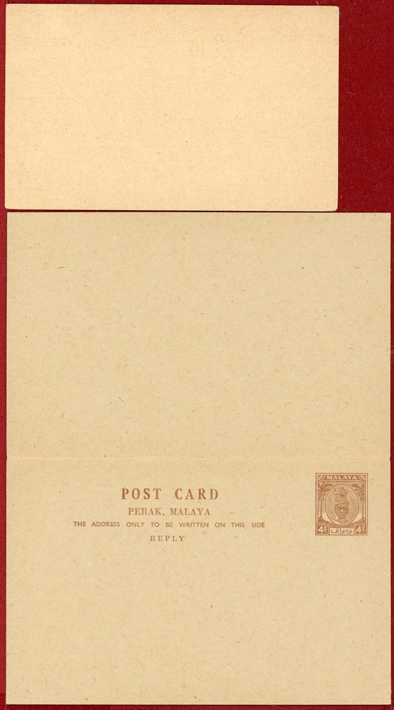 Malaya Perak, Two Postal Cards, Mint