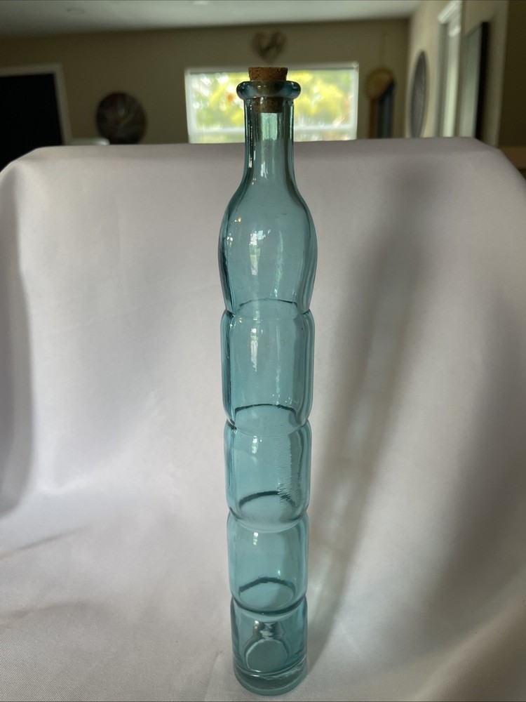 Aqua Blue Bottle 12 Inches Tall