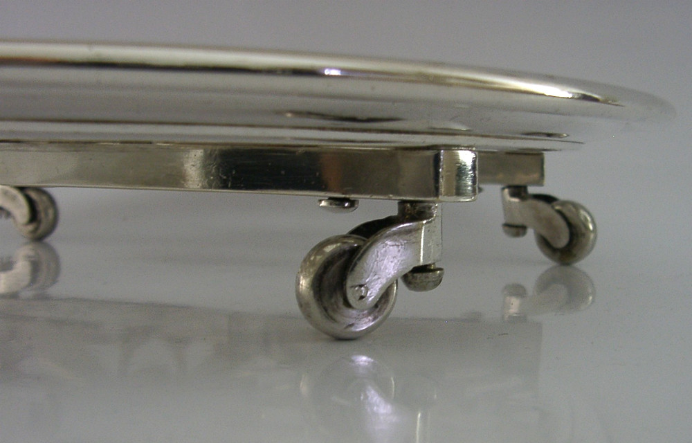 QUALITY CHRISTOFLE EXTENDING SILVER PLATE SERVING DISH STAND ART DECO c1920