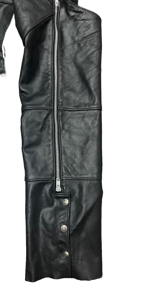 HARLEY DAVIDSON MOTORCYCLE BLACK LEATHER CHAPS & VEST Size Medium