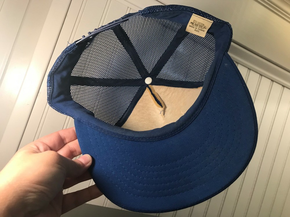 Vintage Blue Chevy Chevrolet Snap Back Trucker Hat Mesh Cap Adjustable w/Patch