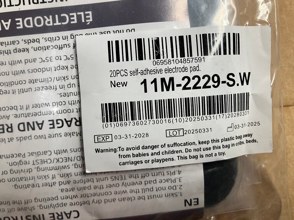 20 Unit Replacement Pads Assorted Sizes - Adhesive Electrode for Ten
