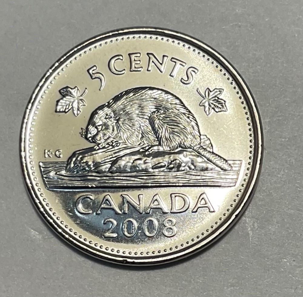 2008 CANADA  - 5. cent - nickel.  HIGHER GRADE
