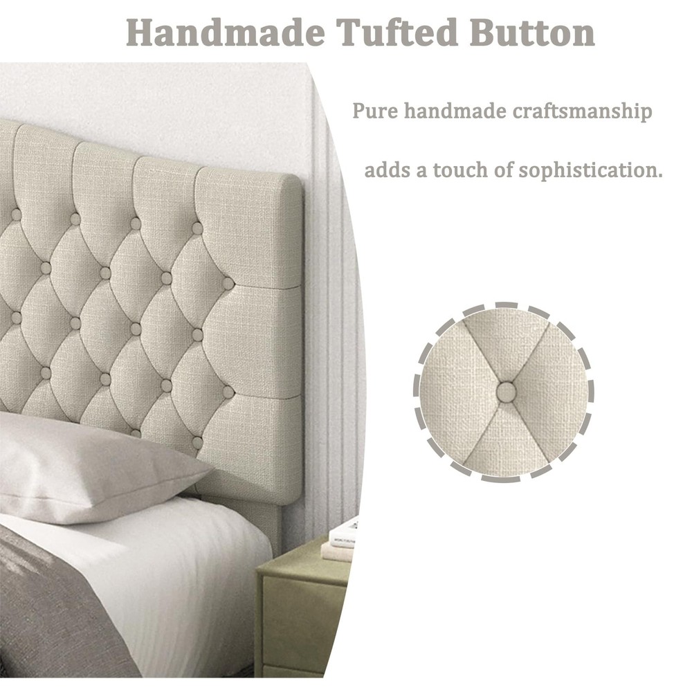 Befurtori King Headboard Only, Upholstered Headboard King Size for Adjustable...