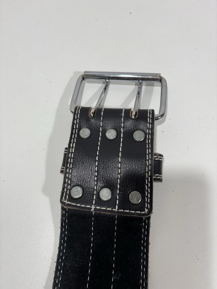 Weight Lifting Workout Belt Black Leather Size Small