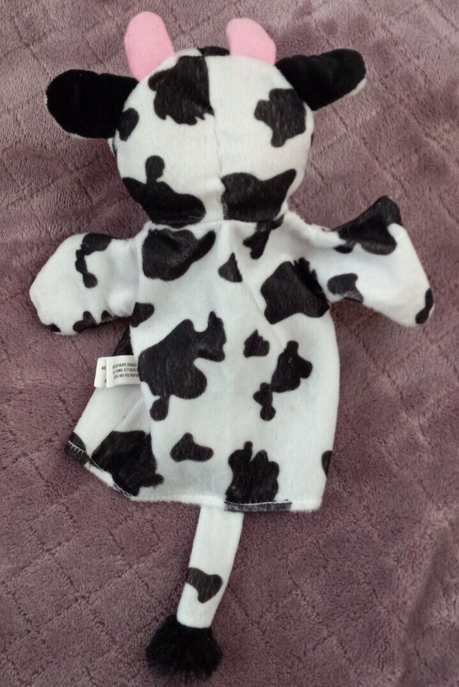 Darice Black And White Cow Hand Puppet 9"