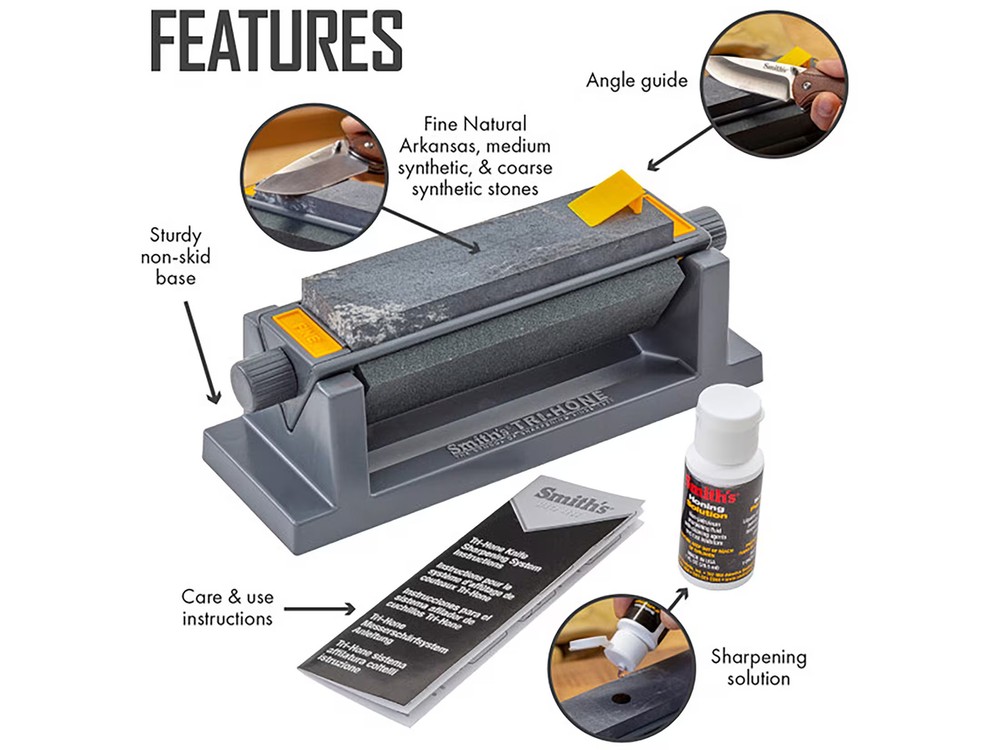 Smith's 6" Three Stone Knife Sharpener System