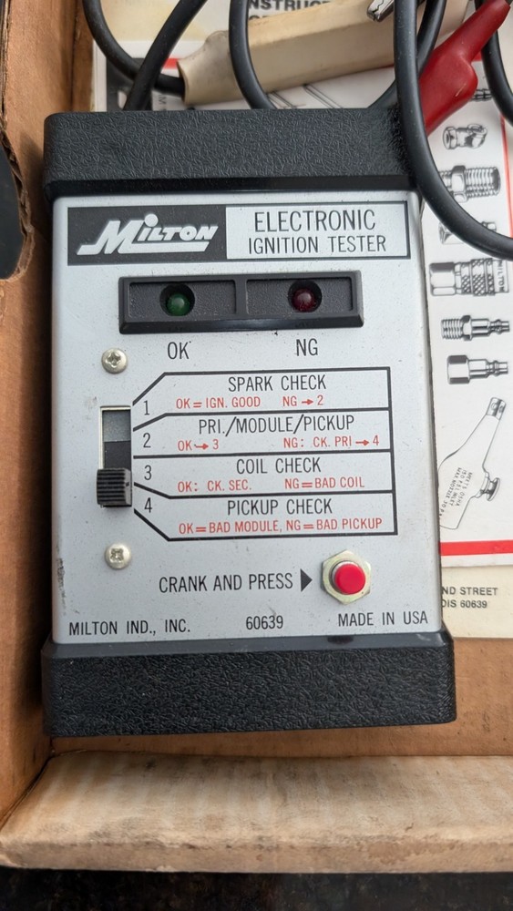 Vintage Milton Electronic Ignition Tester Kit # 1268