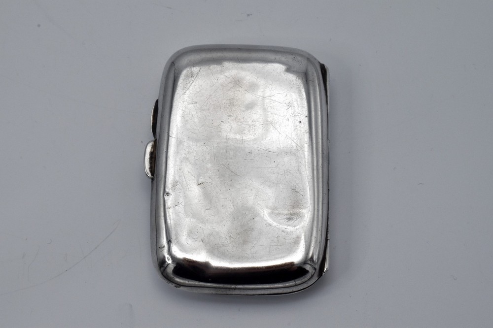 Edwardian Sterling Silver Cigarette Case Pattern Front 1909 Antique