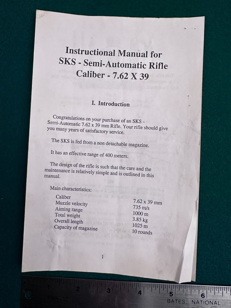 SKS Rifle Manual