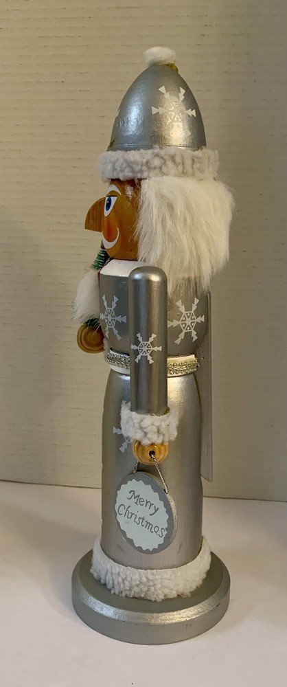 Target 2007 Nutcracker Silver Snowflake 14" Santa Ltd Edition w/Tree 5505/13402