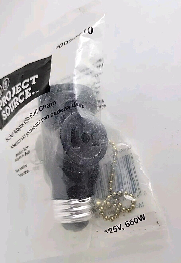 Brown SOCKET ADAPTER w/Pull Chain & 2 Side Outlets by Project Source® - NEW