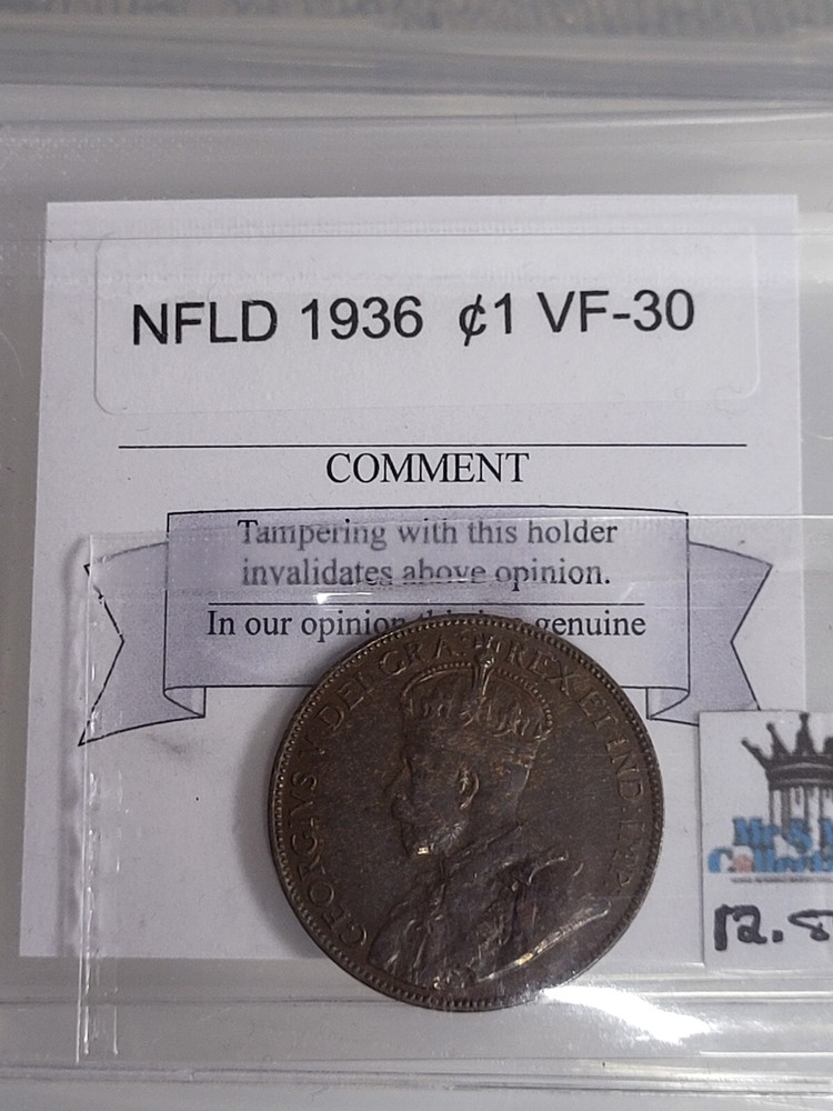 NFLD 1936 1 CENT VF-30