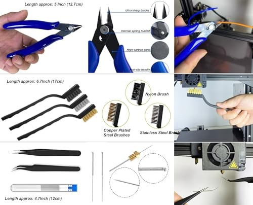 124Pcs 3D Printing Accessory Tools with Tool Bag for 3D Tools with Oxford bag