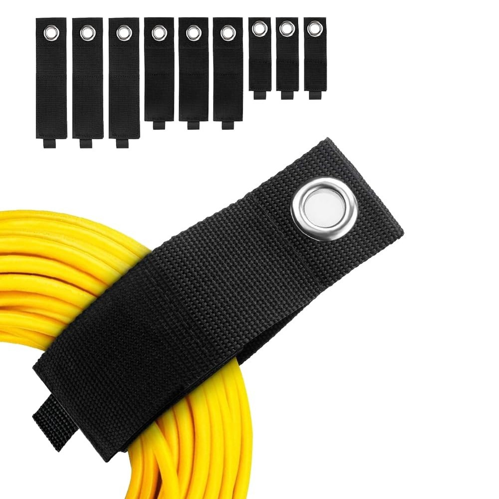 Heavy-Duty Storage Straps - 9 Pack Hook and Loop Hanging Extension Tool Cord ...