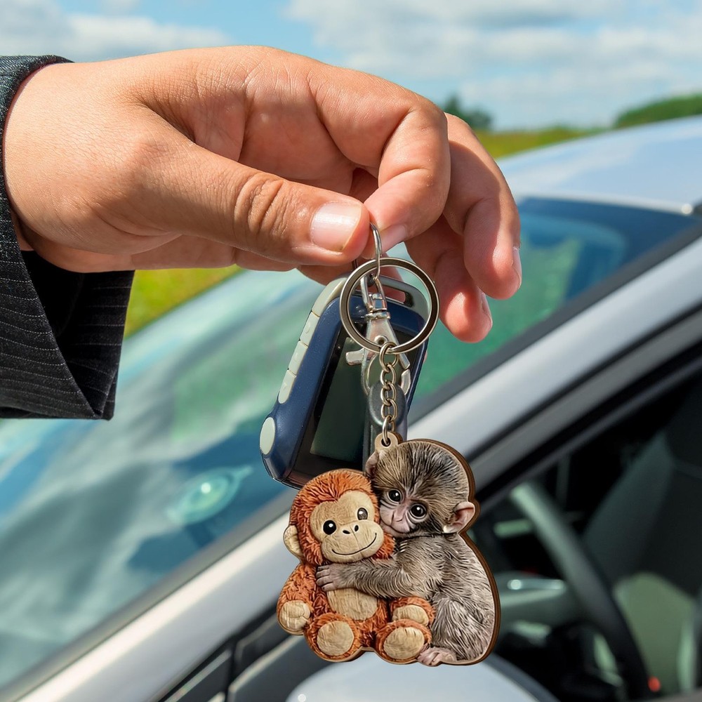 2 Pack Punch Monkey Keychain Team Punch Plush Keychain