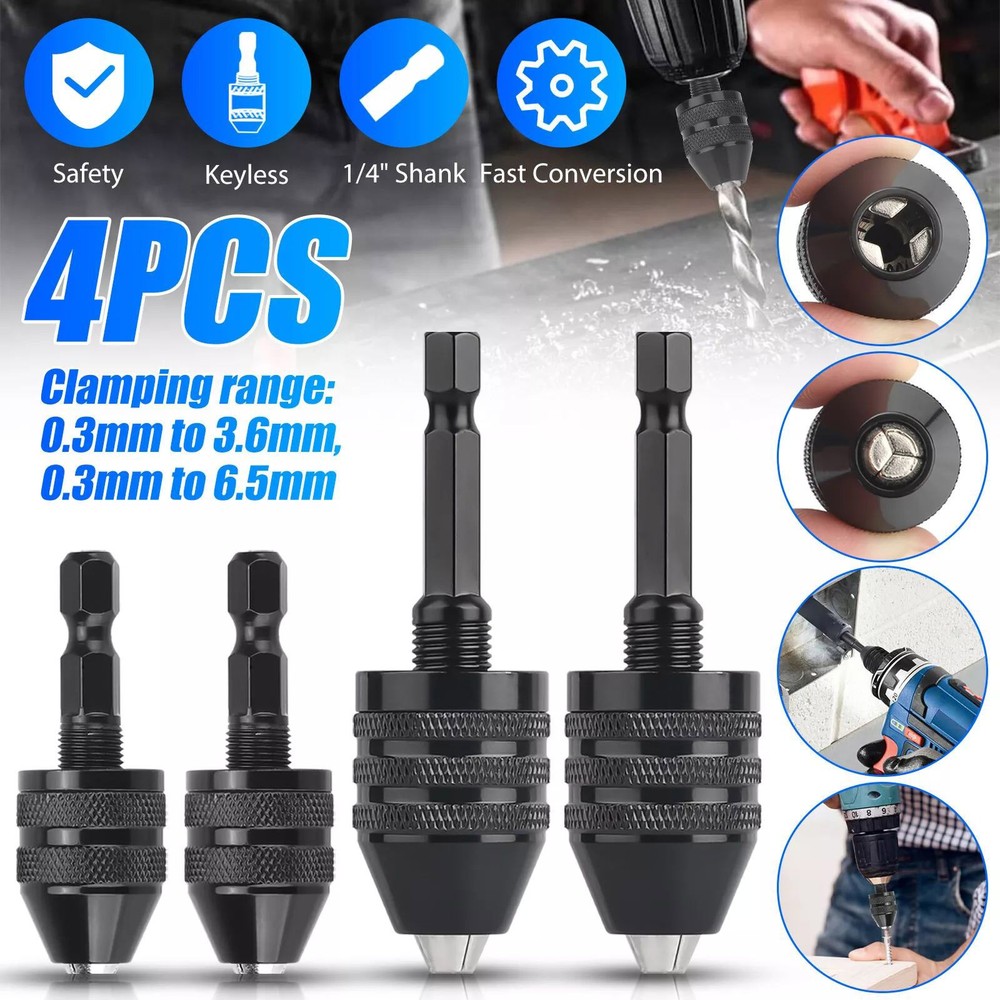 1:4-inch hex shank Versatile Conversion Drill chuck for cordless screwdrivers