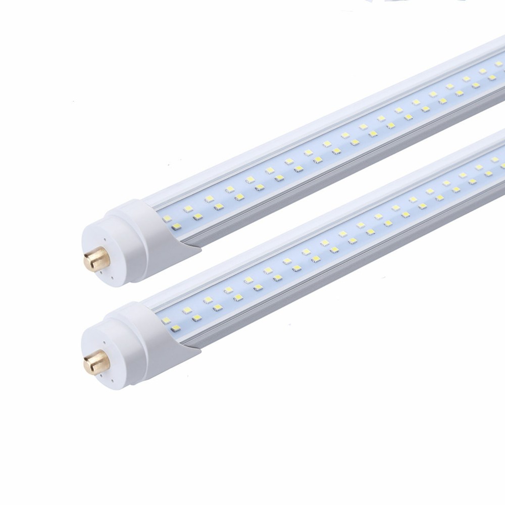 Single Pin 8FT 45W LED 5000K 6000K 8 Foot Fluorescent Bulb 65W 2 Rows Tube Light