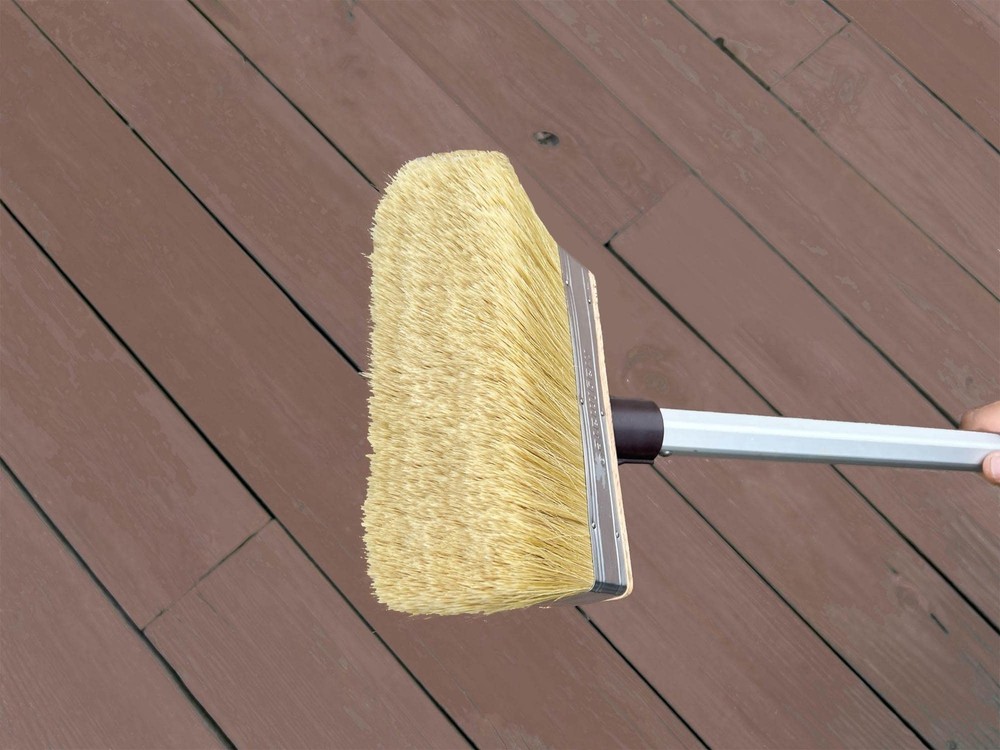 Deck Brush Stain Applicator by - Thick Soft Large Paint Brush Head with Threa...